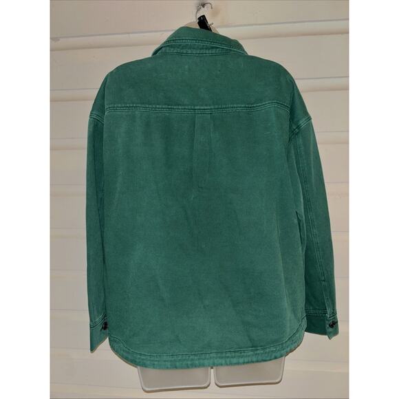 Saltwater Luxe 100% Cotton Long Sleeve Denim Shirt Jacket Shacket Size M - Picture 7 of 9